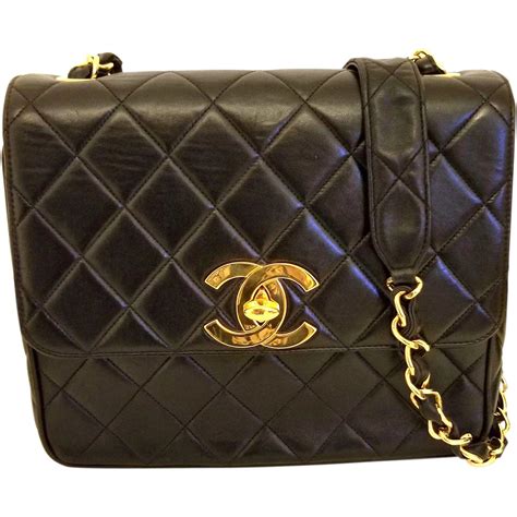 chanel vintage large shoulder bag|authentic chanel shoulder bag.